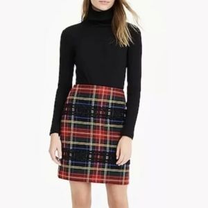 J.Crew Mini skirt in Lurex® Stewart tartan Sz 2